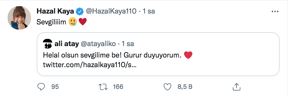 hazal kaya dan ihanet iddialarina gonderme